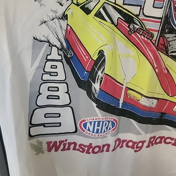 Vintage 1989 NHRA Winston Drag-Racing Shirt M  20th Annual Summernationals Engli - Picture 3 of 16